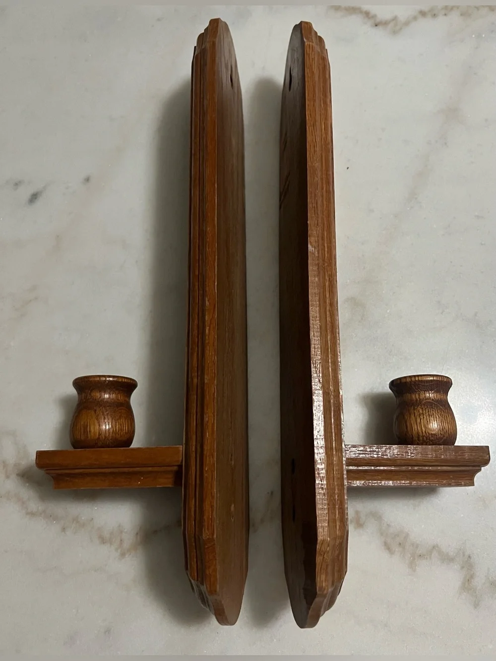 Vintage Traditional Or Colonial-style Solid Wood Wall Sconce Candle Holders